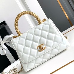 Replica Chanel Mini Coco Handle Bag AS2215 White