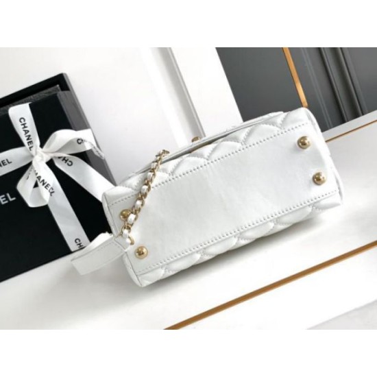 Replica Chanel Mini Coco Handle Bag AS2215 White