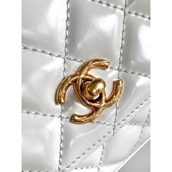 Replica Chanel Mini Coco Handle Bag AS2215 White