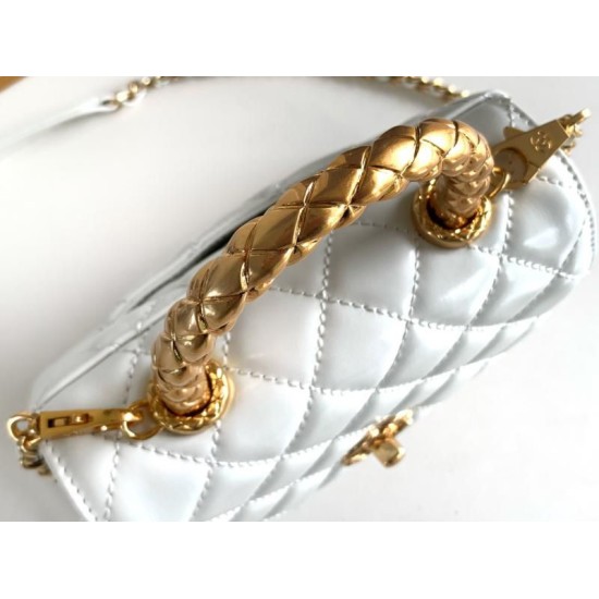 Replica Chanel Mini Coco Handle Bag AS2215 White
