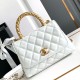 Replica Chanel Mini Coco Handle Bag AS2215 White
