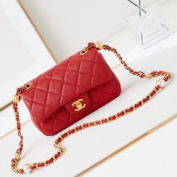 Fake Chanel Mini Flap Bag AS4947 Red Replica