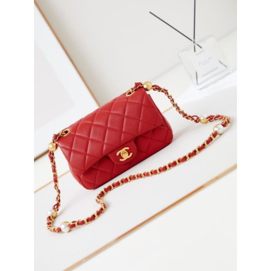Fake Chanel Mini Flap Bag AS4947 Red Replica