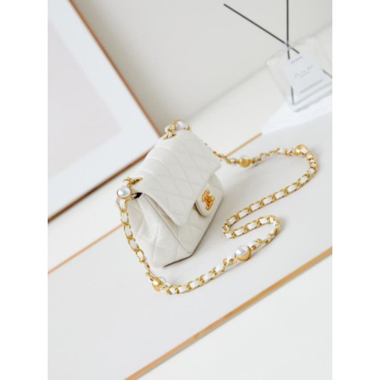Fake Chanel Mini Flap Bag AS4947 White Replica
