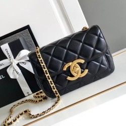 Fake Chanel Mini Flap Bag Black AS5026 Replica