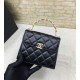 Replica Chanel Mini Handle Clutch With Chain Black AP2945
