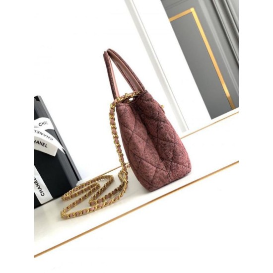 Replica Chanel Mini Kelly Denim Shopping Bag Orange AS4416