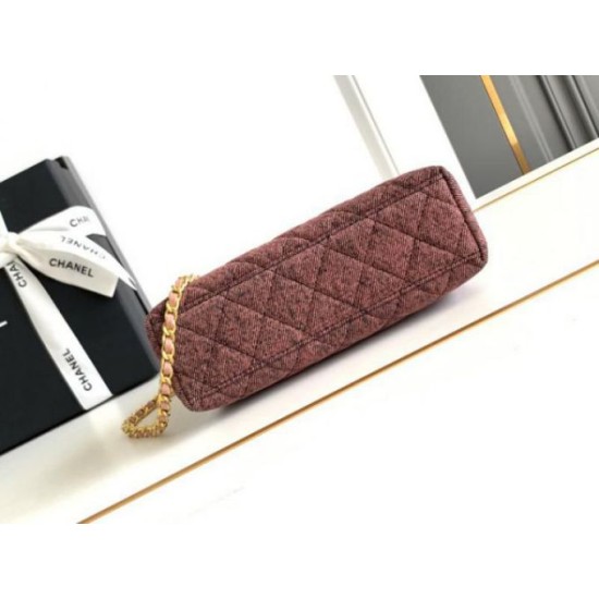 Replica Chanel Mini Kelly Denim Shopping Bag Orange AS4416
