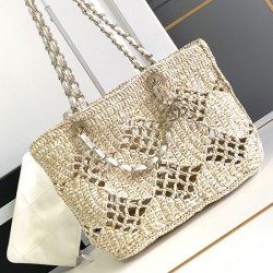Replica Chanel Raffia Small Tote AS4714 Beige
