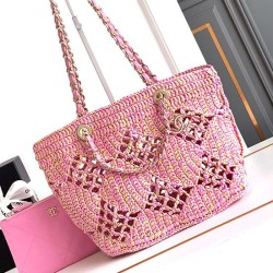 Replica Chanel Raffia Small Tote AS4714 Pink