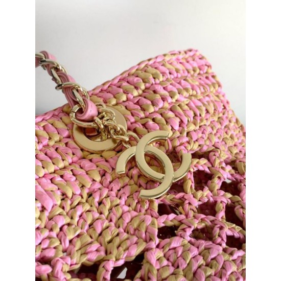 Replica Chanel Raffia Small Tote AS4714 Pink