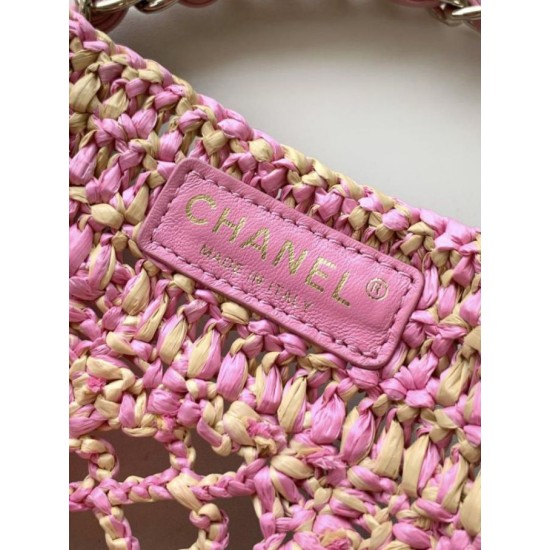 Replica Chanel Raffia Small Tote AS4714 Pink