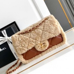 Replica Chanel Shearling Lambskin Flap Bag AS5149 Beige