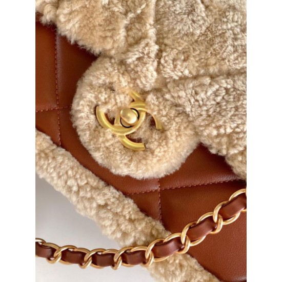 Replica Chanel Shearling Lambskin Flap Bag AS5149 Beige