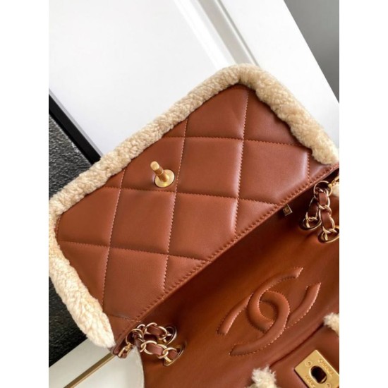 Replica Chanel Shearling Lambskin Flap Bag AS5149 Beige
