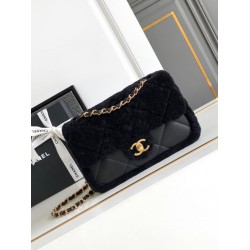 Replica Chanel Shearling Lambskin Flap Bag AS5149 Black
