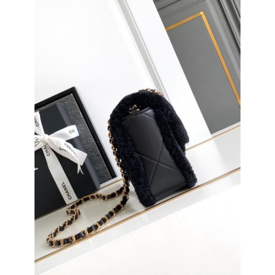 Replica Chanel Shearling Lambskin Flap Bag AS5149 Black