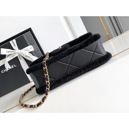 Replica Chanel Shearling Lambskin Flap Bag AS5149 Black