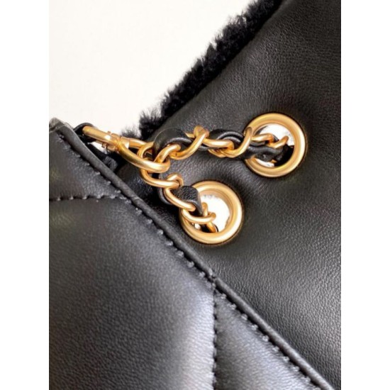 Replica Chanel Shearling Lambskin Flap Bag AS5149 Black