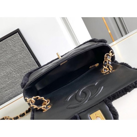 Replica Chanel Shearling Lambskin Flap Bag AS5149 Black