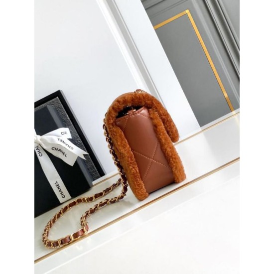 Replica Chanel Shearling Lambskin Flap Bag AS5149 Brown
