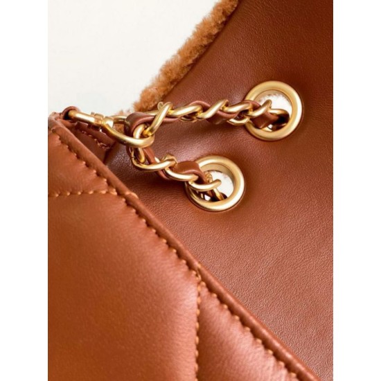 Replica Chanel Shearling Lambskin Flap Bag AS5149 Brown