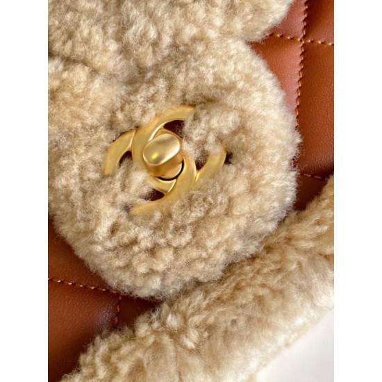 Fake Chanel Shearling Lambskin Mini Flap Bag AS5148 Beige Replica