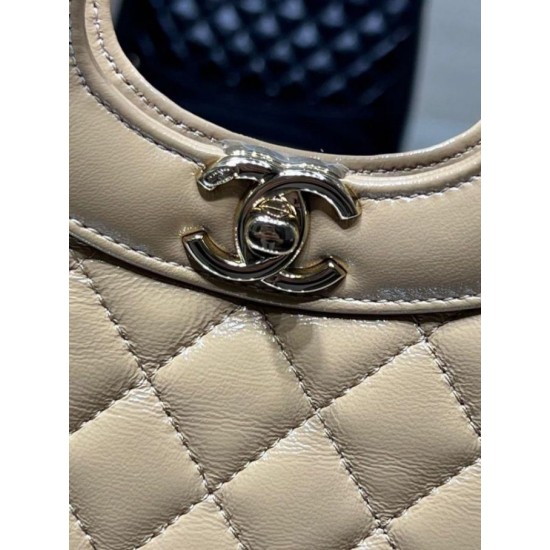 Replica Chanel Shiny Lambskin 31 Mini Shopping Bag AS4133 Beige