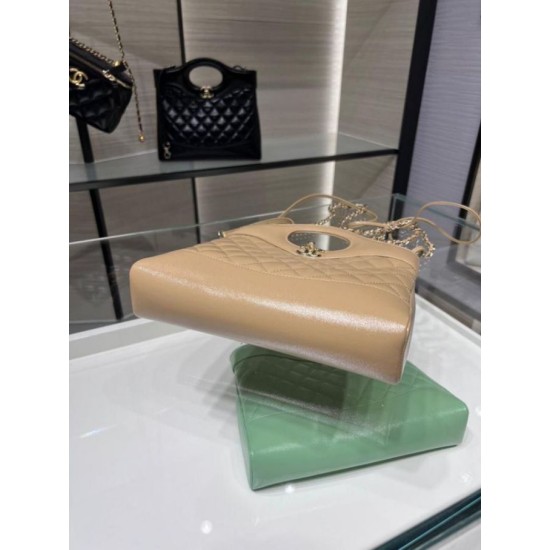 Replica Chanel Shiny Lambskin 31 Mini Shopping Bag AS4133 Beige