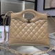 Replica Chanel Shiny Lambskin 31 Mini Shopping Bag AS4133 Beige