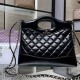 Replica Chanel Shiny Lambskin 31 Mini Shopping Bag AS4133 Black