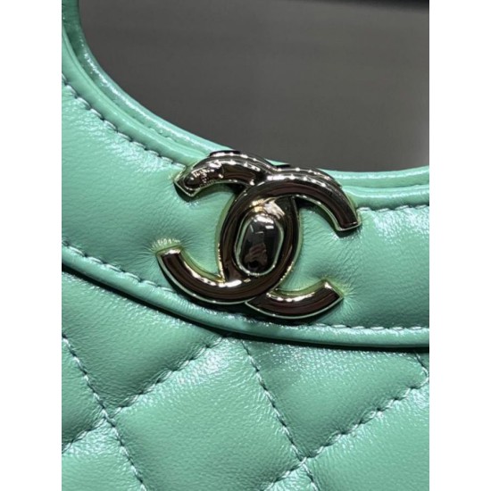 Fake Chanel Shiny Lambskin 31 Mini Shopping Bag AS4133 Green Replica