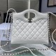 Replica Chanel Shiny Lambskin 31 Mini Shopping Bag AS4133 White