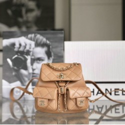 Fake Chanel Small Backpack Brown AS3787 Replica