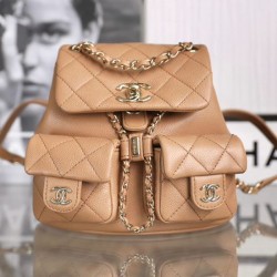 Fake Chanel Small Backpack Brown AS3787 Replica