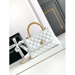 Replica Chanel Small Coco Handle Bag A92990 White
