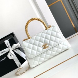 Replica Chanel Small Coco Handle Bag A92990 White