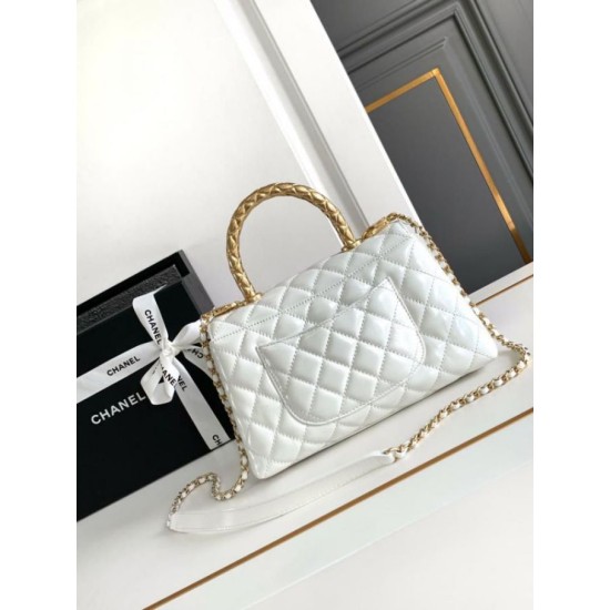 Replica Chanel Small Coco Handle Bag A92990 White