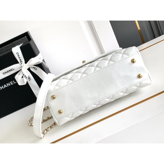 Replica Chanel Small Coco Handle Bag A92990 White