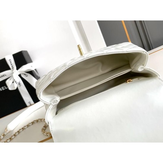 Replica Chanel Small Coco Handle Bag A92990 White