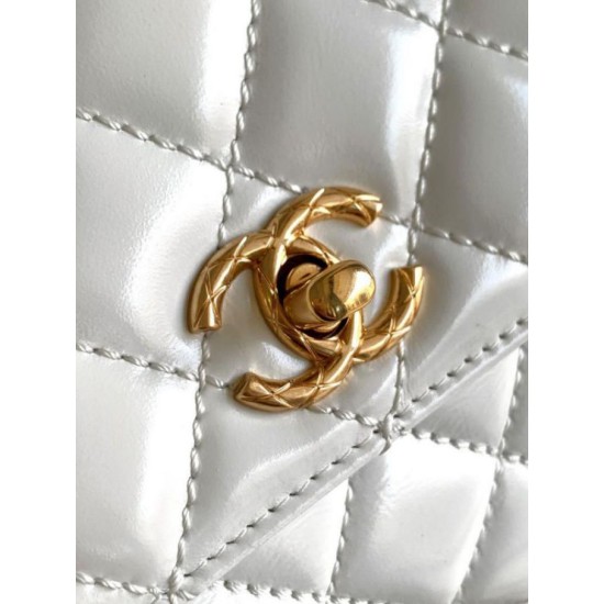Replica Chanel Small Coco Handle Bag A92990 White