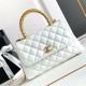 Replica Chanel Small Coco Handle Bag A92990 White