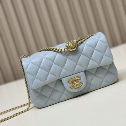 Fake Chanel Small Flap Bag Blue AS4041 Replica