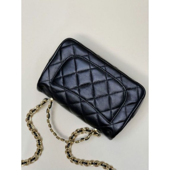 Replica Chanel Small Flap Bag With Top Handle Black AS4023