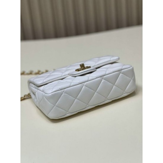 Fake Chanel Small Flap Bag With Top Handle White AS4023 Replica