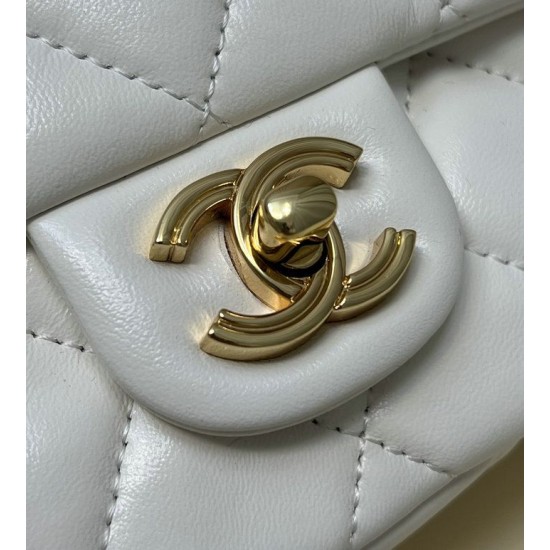 Fake Chanel Small Flap Bag With Top Handle White AS4023 Replica