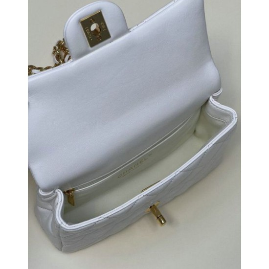Fake Chanel Small Flap Bag With Top Handle White AS4023 Replica