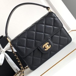 Replica Chanel Small Flap Bag with Top Handle AS4038 Black