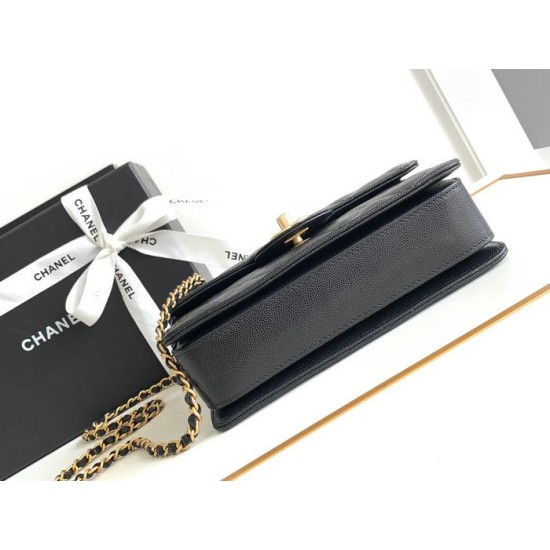 Replica Chanel Small Flap Bag with Top Handle AS4038 Black