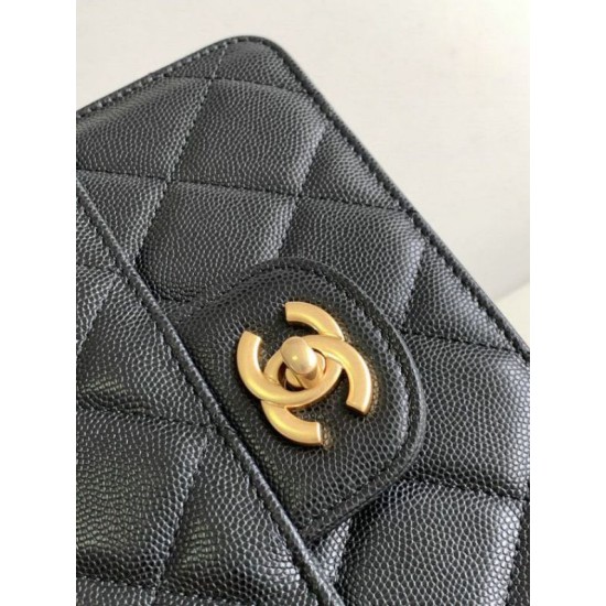 Replica Chanel Small Flap Bag with Top Handle AS4038 Black